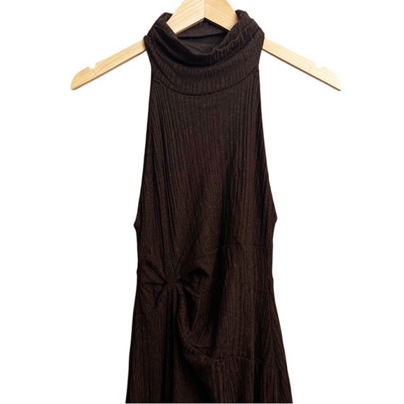 NWT Free People Athea Halter Neck Maxi Dress Espresso Bean Brown - Picture 5 of 9